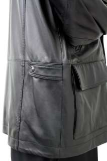 Bruno Magli Mens Leather Jacket Black Pollenza Nappa  