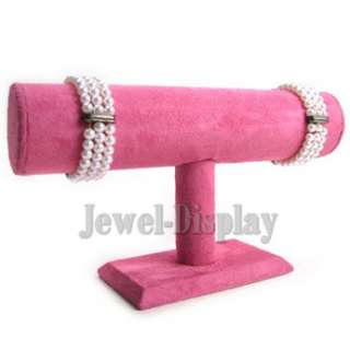 Hot Pink Bracelet Watch Jewellery Display Suede T Bar  