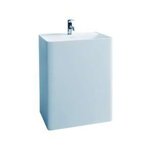  Cadeo   Modern Bathroom Pedestal Sink Cast Stone 23.6 