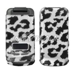 MOTOROLA I410, Black Leopard (2D Silver) Skin Phone Protector Cover