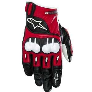   Moto Mens Leather Street Racing Motorcycle Gloves   Red / 3X Large