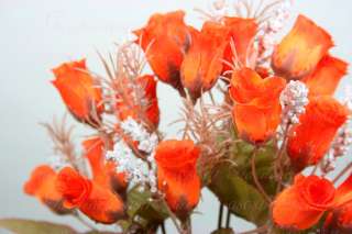 21 42 ROSE BUDS RED PINK YELLOW 10 long stem silk bush wedding flower 
