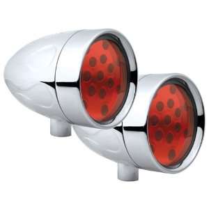 Adjure NS21518 R2 Beacon 2 Red Lens 2 Wire Flush Mount Flamed Chrome 