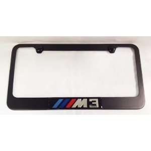 BMW M3 Black Metal License Plate Frame with 2 free caps