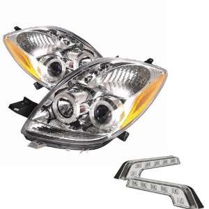   Chrome Projector Headlights and LED Day Time Running Light Package