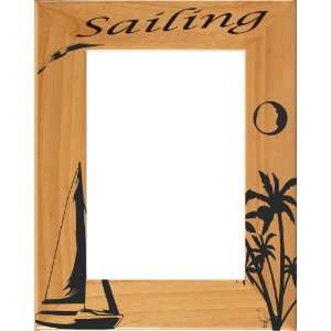  Laser Engraved Wood Sailing Photo / Picture Frame 
