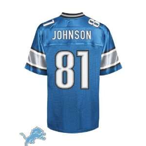 Calvin Johnson Lions Jersey #81 Blue Jersey Authentic Football Jersey 