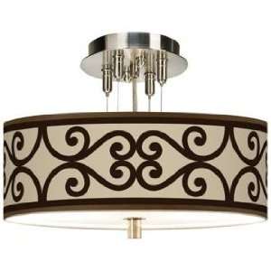  Cambria Scroll Giclee 14 Wide Ceiling Light