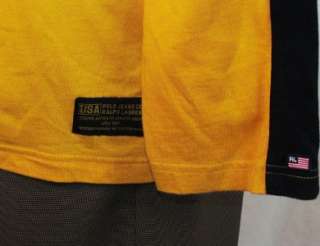 Mens Ralph Lauren Polo Shirt XL Yellow Long SLeeve  