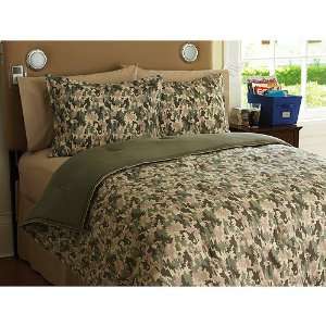  Boys Khaki Camouflage Full Comforter & Shams (3 Piece Bedding 