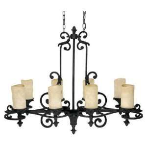 Capital Lighting 3268WI 125 Eight Light Candle Chandelier WROUGHT IRON