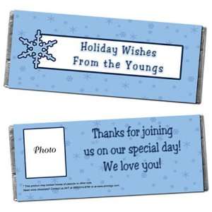  Holiday Wishes Personalized Photo Candy Bar Wrappers   Qty 