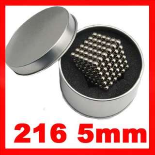   5mm Bucky 216 Sphere Magnet Magnetic Balls Puzzle Cube Toy +Gift Box