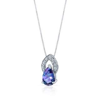 Captivating Allure 1.50 cts Pear Shape Sterling Silver Alexandrite 