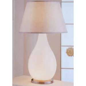  White Glass Table Lamp With Night Light