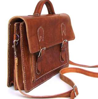 Handmade Leather Briefcase, Hand stitched Messenger Bag  