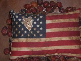 Primitive Americana Flag Heart/Star Ornies Bowl Fillers  
