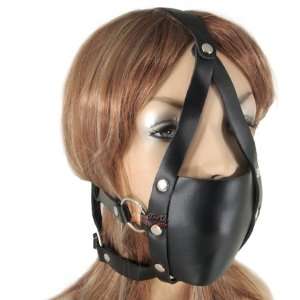    Leather Muzzle Harness   Solid Ball Gag (Red) 