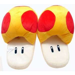  Super Mario Brothers  Mushroom Slippers (Yellow+Red 