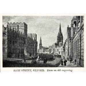  1922 Print High Street Oxford England Carfax Magdalen 