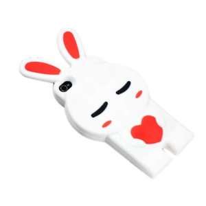  White 3D Rabbit Cartoon Silicone Case Cover Skin for 
