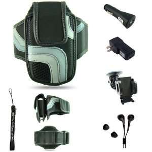  Black Adjustable Deluxe Sportband / Workout Armband with Adaptable 