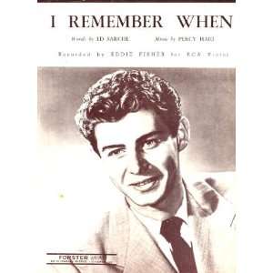   Original 1951 Vintage Sheet Music with Eddie Fisher 