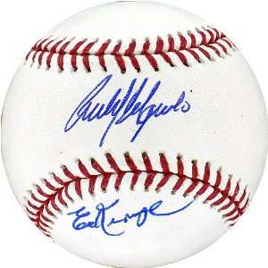 Carlos Delgado and Ed Kranepool Autographed Baseball   Dual