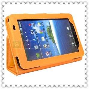 Orange Leather Case Cover for Samsung Galaxy Tab P1000  