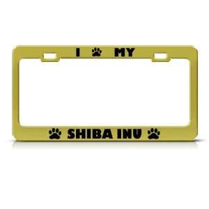  Shiba Inu Dog Animal Metal license plate frame Tag Holder 