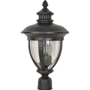   Post Lantern with Clear Seed Glass, Old Penny Bronze