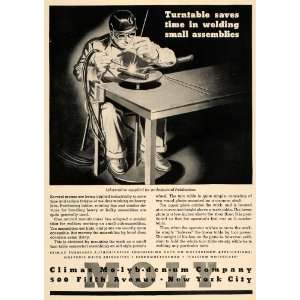  1943 Ad Climax Molybdenum Moly Steel Welder Goggles Turntable 
