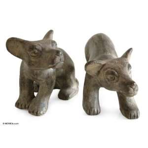  Ceramic statuettes, Inca Viringo Dogs (pair)