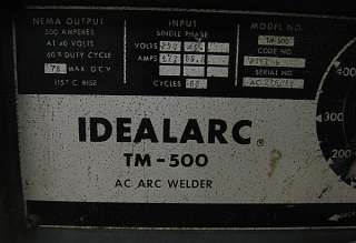 Lincoln Idealarc TM 500 AC Arc Welder Stick 500A  