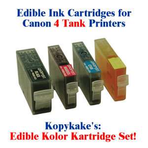 6000SET 4 Kopykake Edible Printer Ink Cart Canon  