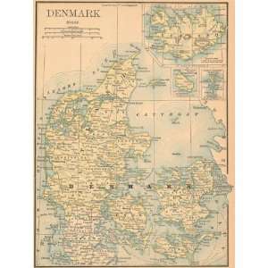  McNally 1886 Antique Map of Denmark