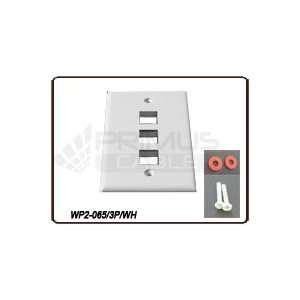  3 Port Wall Plate, 2.3/4(W) x 4.1/2 (H)  WHITE