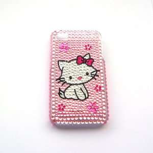 Hello Kitty cat Rhinestone Bling Crystal back cover case for Iphone 4 
