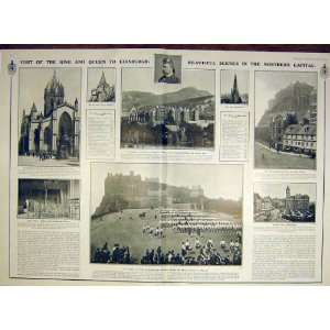  King Edward Visit Scotland Edinburgh Glasgow Print 1903 