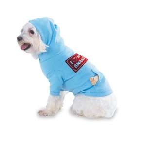 LOVE MY SNAKE Hooded (Hoody) T Shirt with pocket for your Dog or Cat 