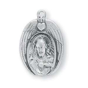  Scapular w/Wings & 18 Chain   Boxed St Sterling Silver 