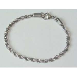   Quality 8 Stainless Steel 4mm Rope Chain Bracelet 