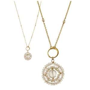  White Topaz Circular Drop Bridal Necklace Jewelry