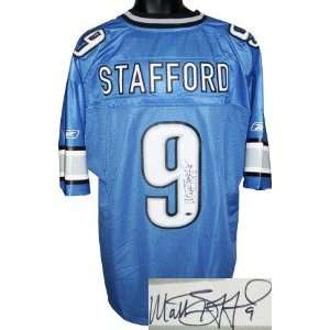  Matthew Stafford Autographed Uniform   Blue Reebok EQT 