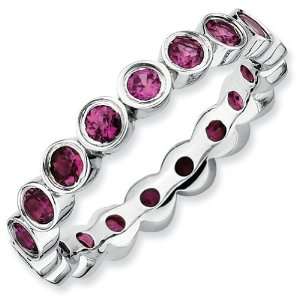  Sterling Silver Stackable Expressions Rhodolite Garnet 