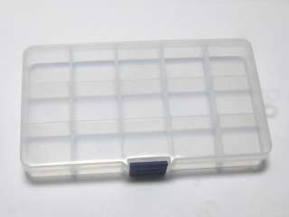 Clear Plastic Box Case 15 compartments Beads Display Storage Container 