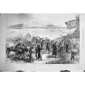  1875 War Spain Scene Crossing Ebro River Castijon