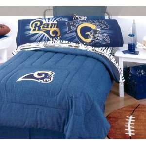 St. Louis Rams Blue Denim Twin Size Comforter and Sheet Set  