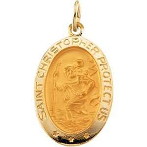 St. Christopher Medal 19x14mm   14k/14kt yellow gold