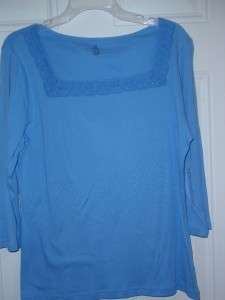   Lace Trim Tops Shirts  Sizes S M L 1X 2X  Bobbie Brooks  